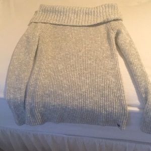 Hollister Light Grey Off the Shoulder Sweater
